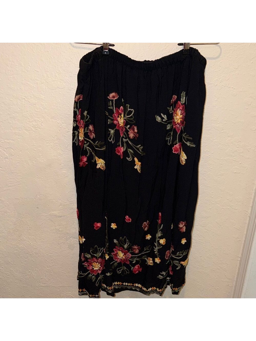 Vintage floral embroidered skirt cottagecore granny garden modest teacher - Picture 3 of 8
